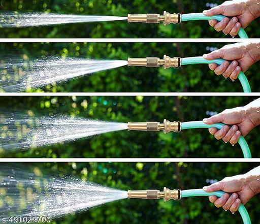 Golden Brass Nozzle Water Spray Gun/Twist Water Jet Hose Nozzles Hose Pipe Spray Gun High Pressure Water Gun for Car, Bike, Window Cleaning and Plants Sprayer for Gardening and Washing