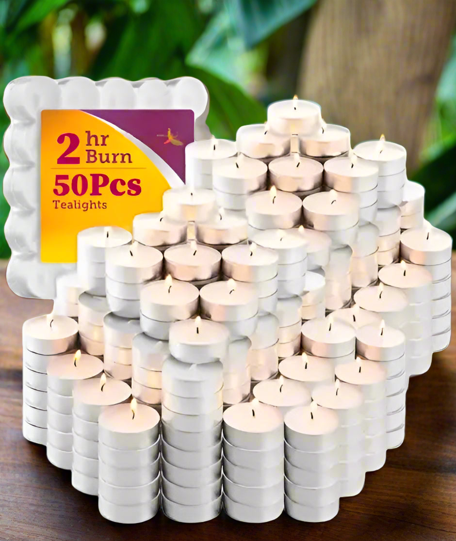 Tea Light Candle (Pack of 50)(burn time -3 hrs)