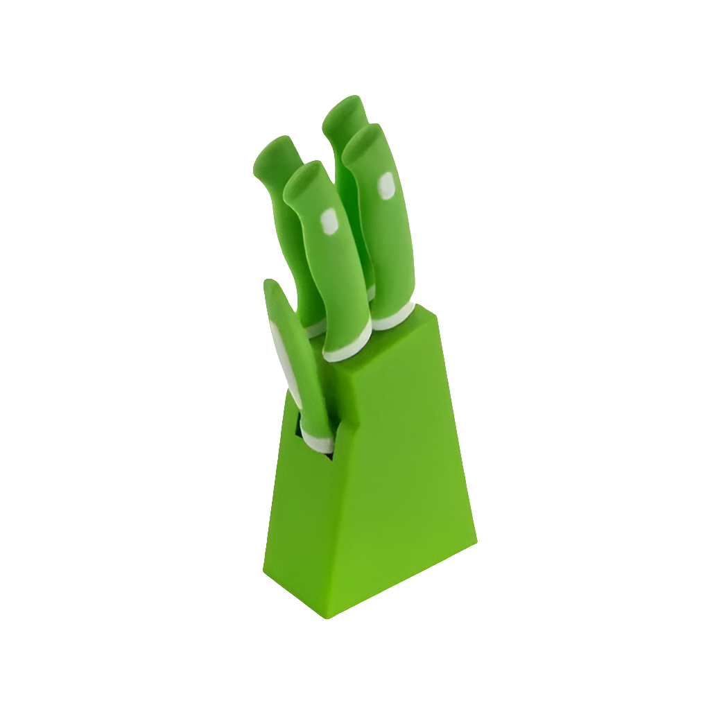 TRENDY Knife Set for Kitchen , 5 pcs set with stand