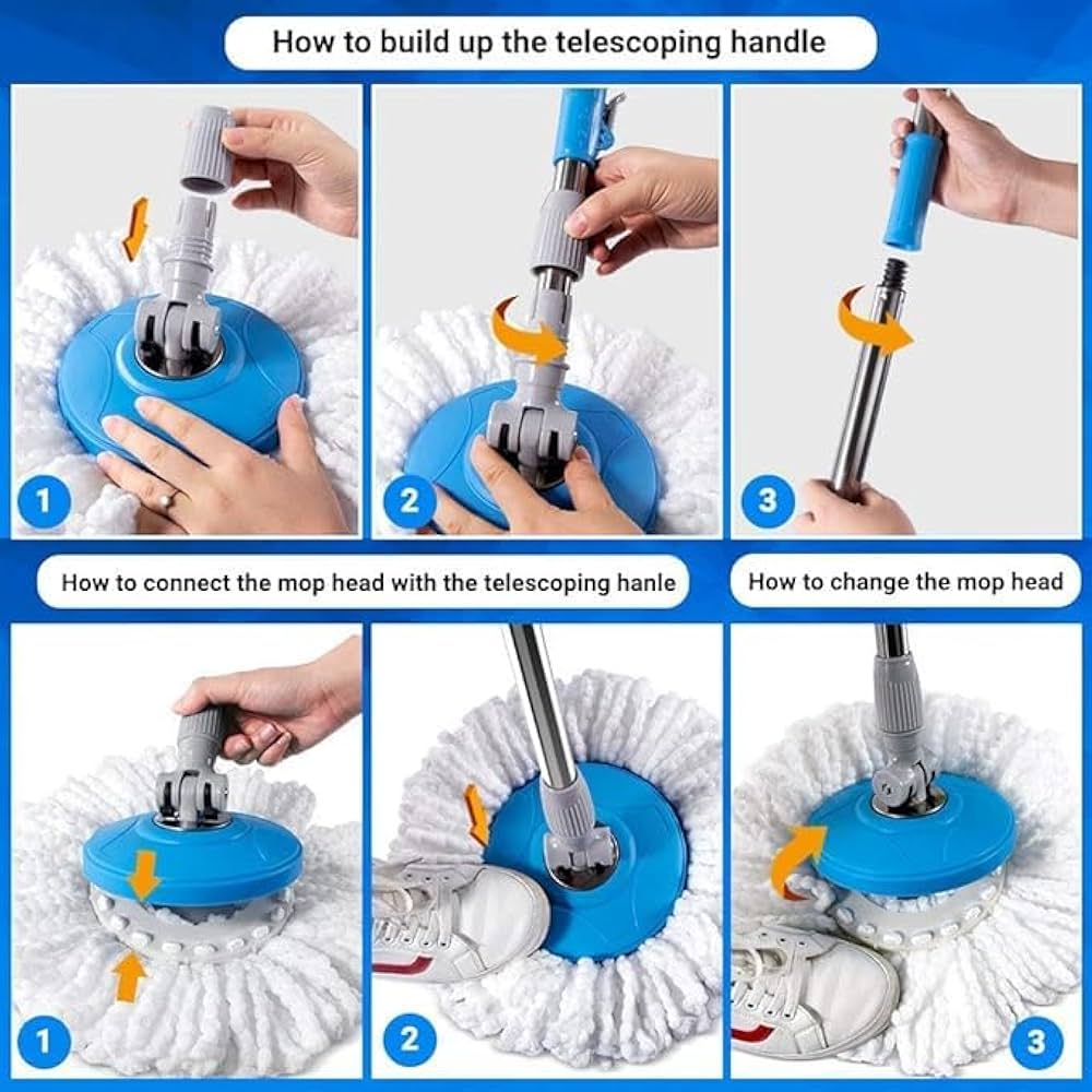 Eco Spin Mop-Rod Stick with 1 refill (free)