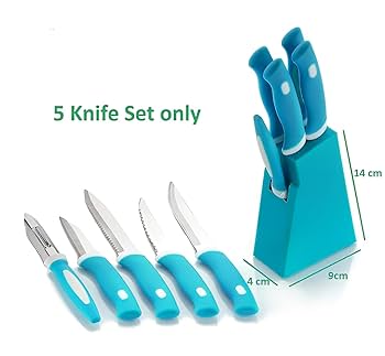 TRENDY Knife Set for Kitchen , 5 pcs set with stand