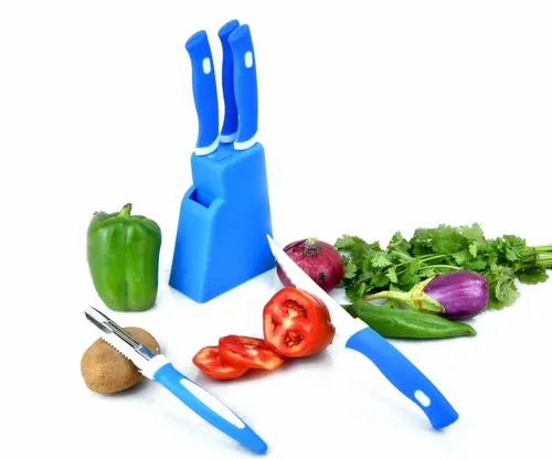TRENDY Knife Set for Kitchen , 5 pcs set with stand