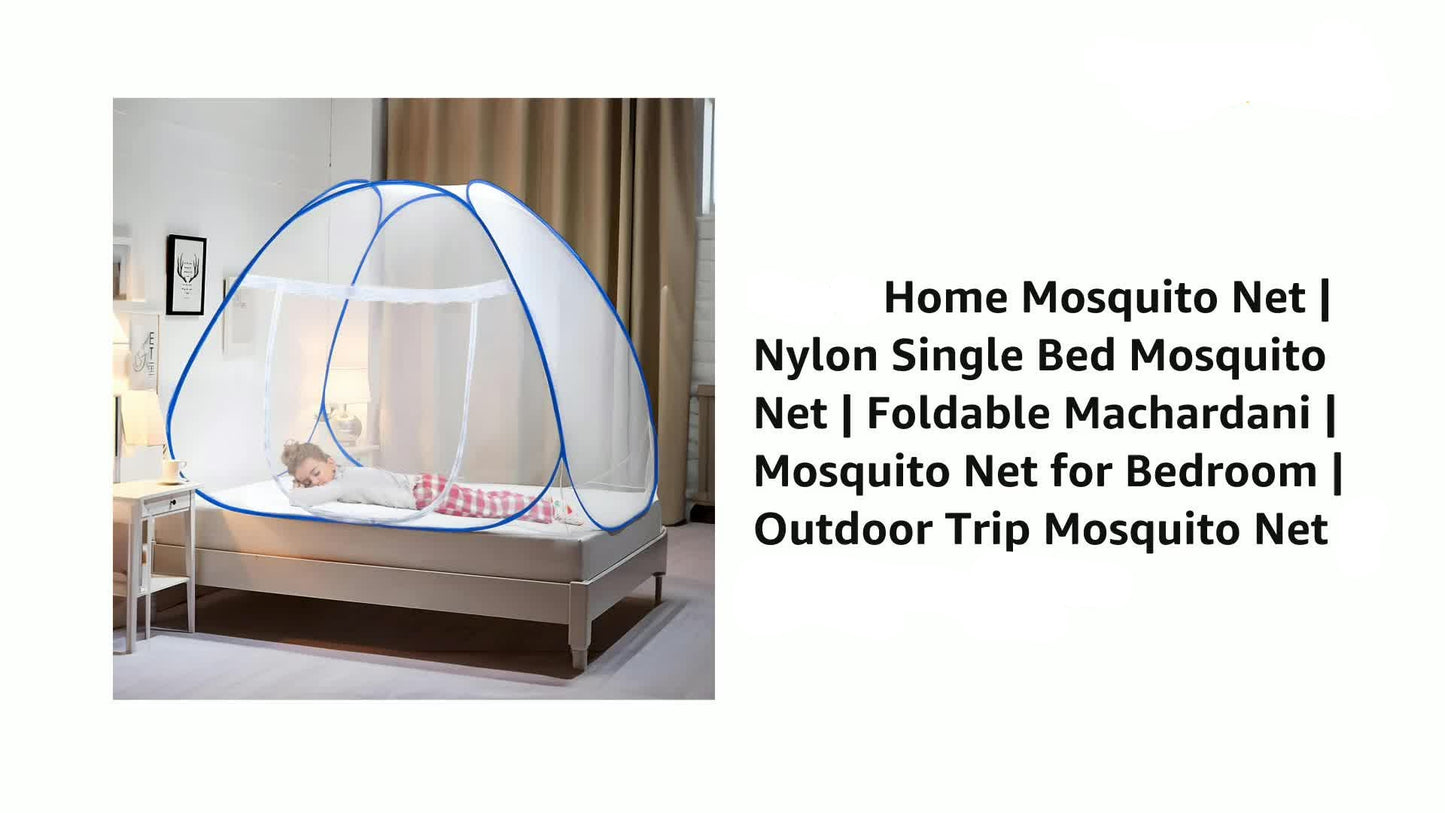 Heart Home Mosquito Net on a bed with Amazon.in branding