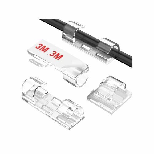 Clear clips with '3M' branding on a white background