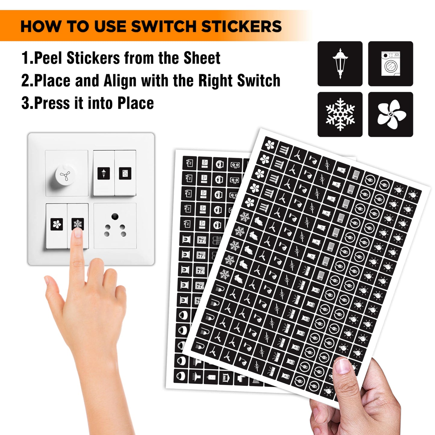 FABULOUS QUALITY LIGHT SWITCH STICKER FOR CONVINIENCE |GET MORE THAN 330 Pcs OF STICKERS!