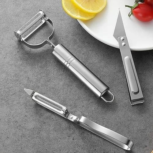 Vegetable Fruit Peeler with Meat Cutter and Hand Peeler Multifunctional Durable ( Set of 3)