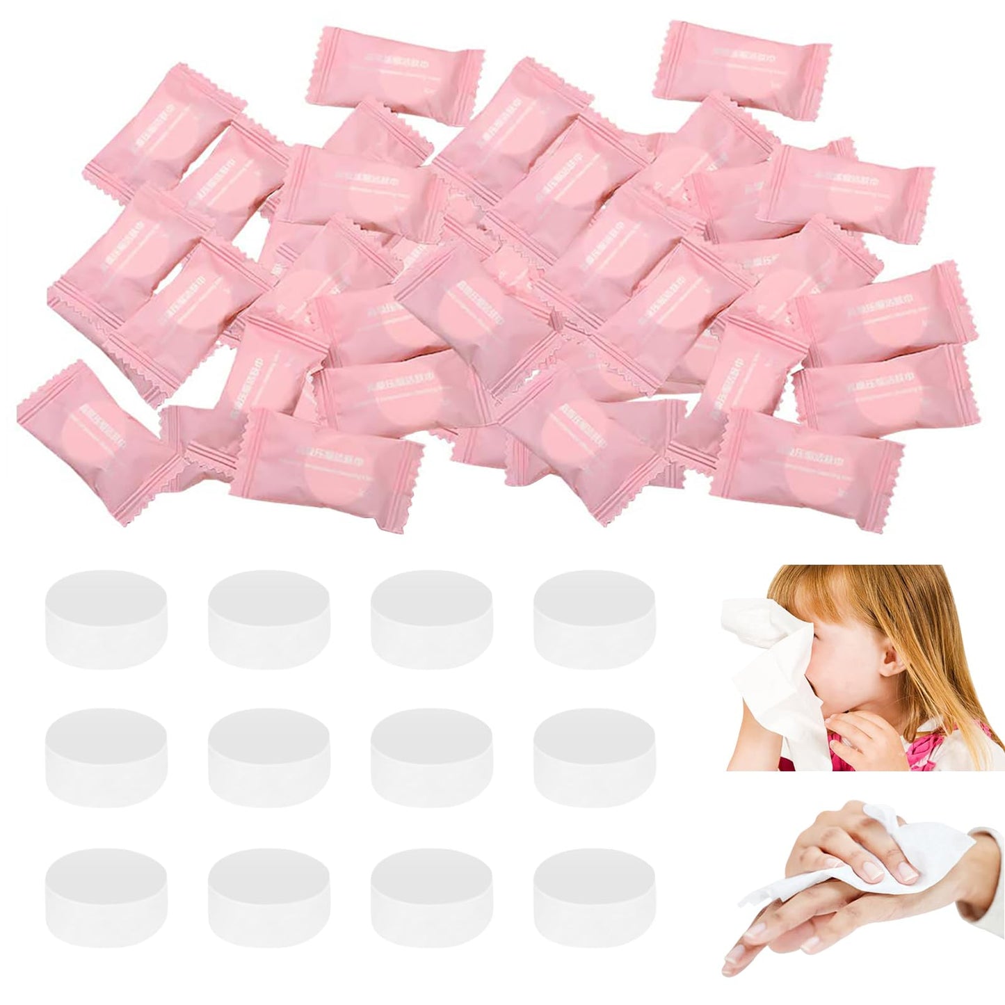 COMPRESSED FACE TISSUES FOR TRAVEL AND HYGIENE PURPOSES (20-80 Pcs per pack)