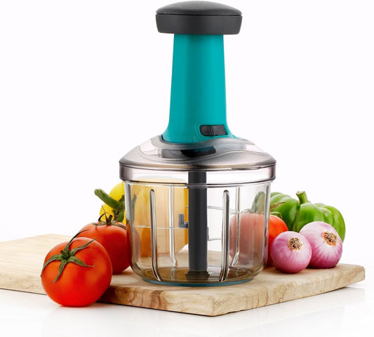 650ml Chopper Manual Chopper Large Quick & Powerful (Premium) | 3 Stainless Steel Blades
